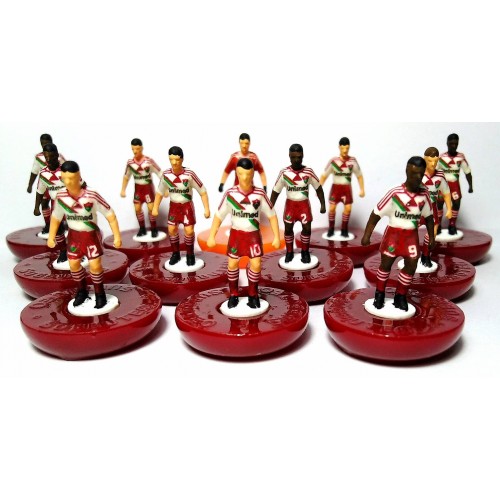 Subbuteo Andrew Table Soccer Fluminense 2011-12 away kit  on classic Hasbro bases